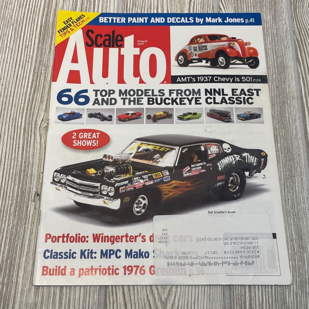 Scale Auto Magazine August 2017 Vol 39 No 2 NNL East 1937 Chevy 1976 Gremlin